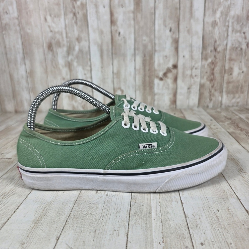 Vans Authentic Canvas Sneakers Sea Green Women Size 8.5‎ Skate Shoes